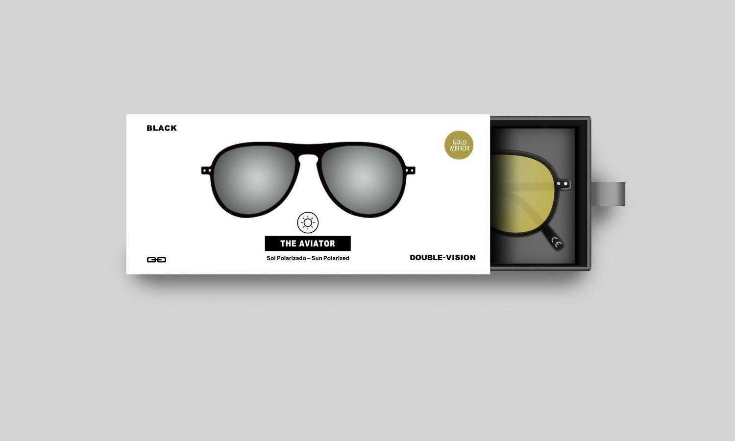 Anteojos de Sol The Aviator | Black/Gold Mirror-3