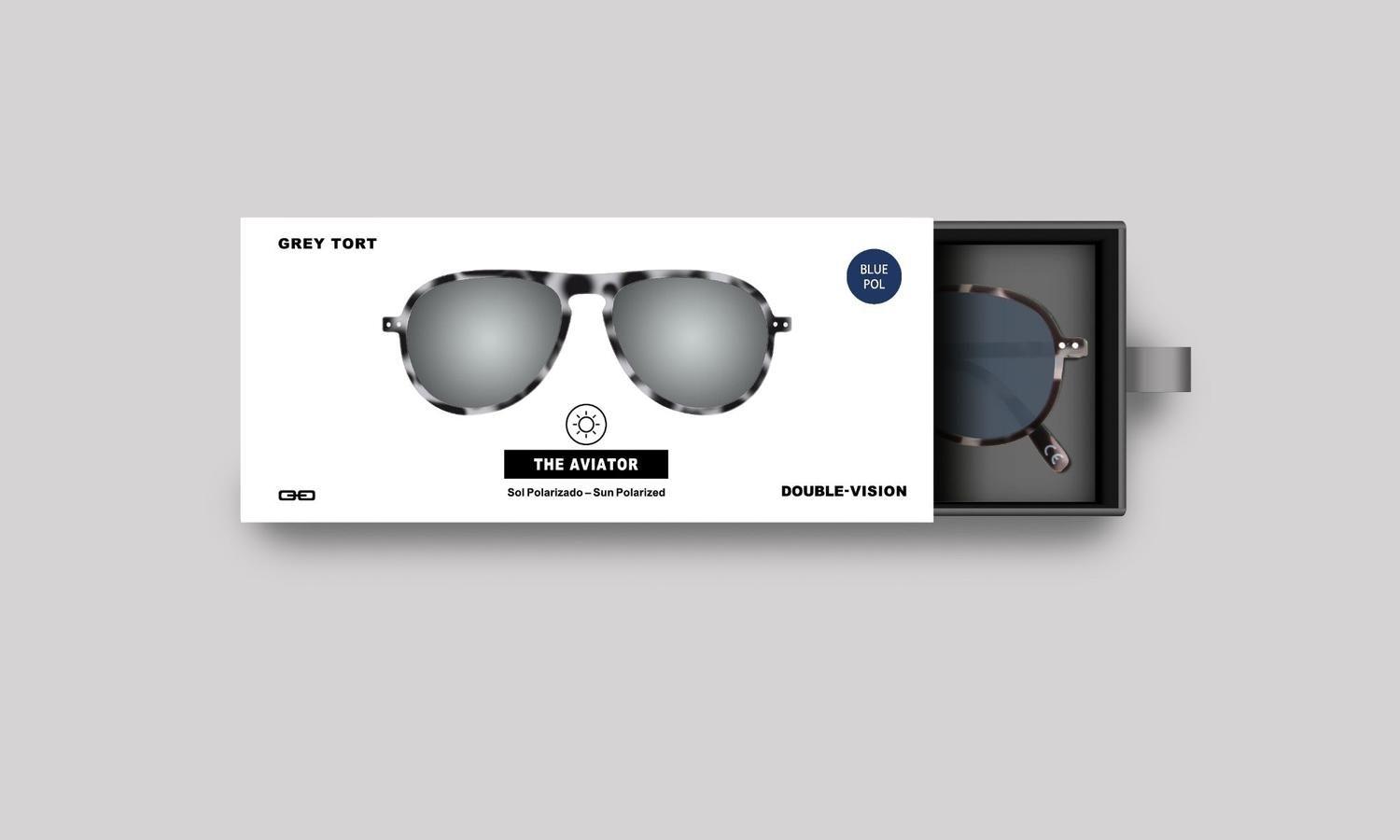 Anteojos de Sol The Aviator | Grey Tort/Blue Pol-3
