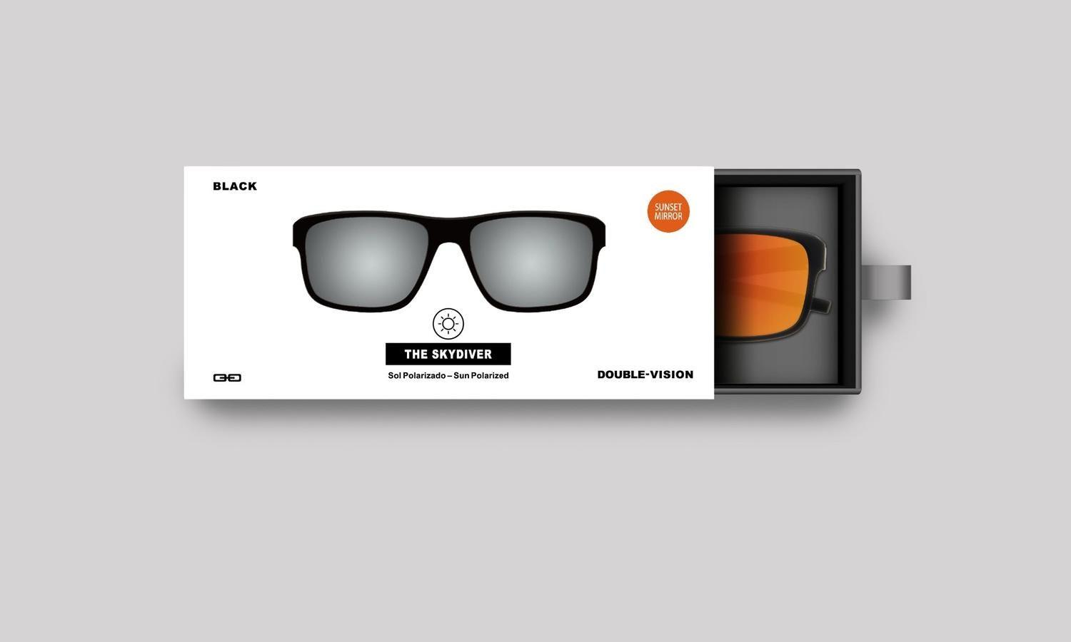 Anteojos de Sol The Skydiver | Black/Sunset Mirror-3