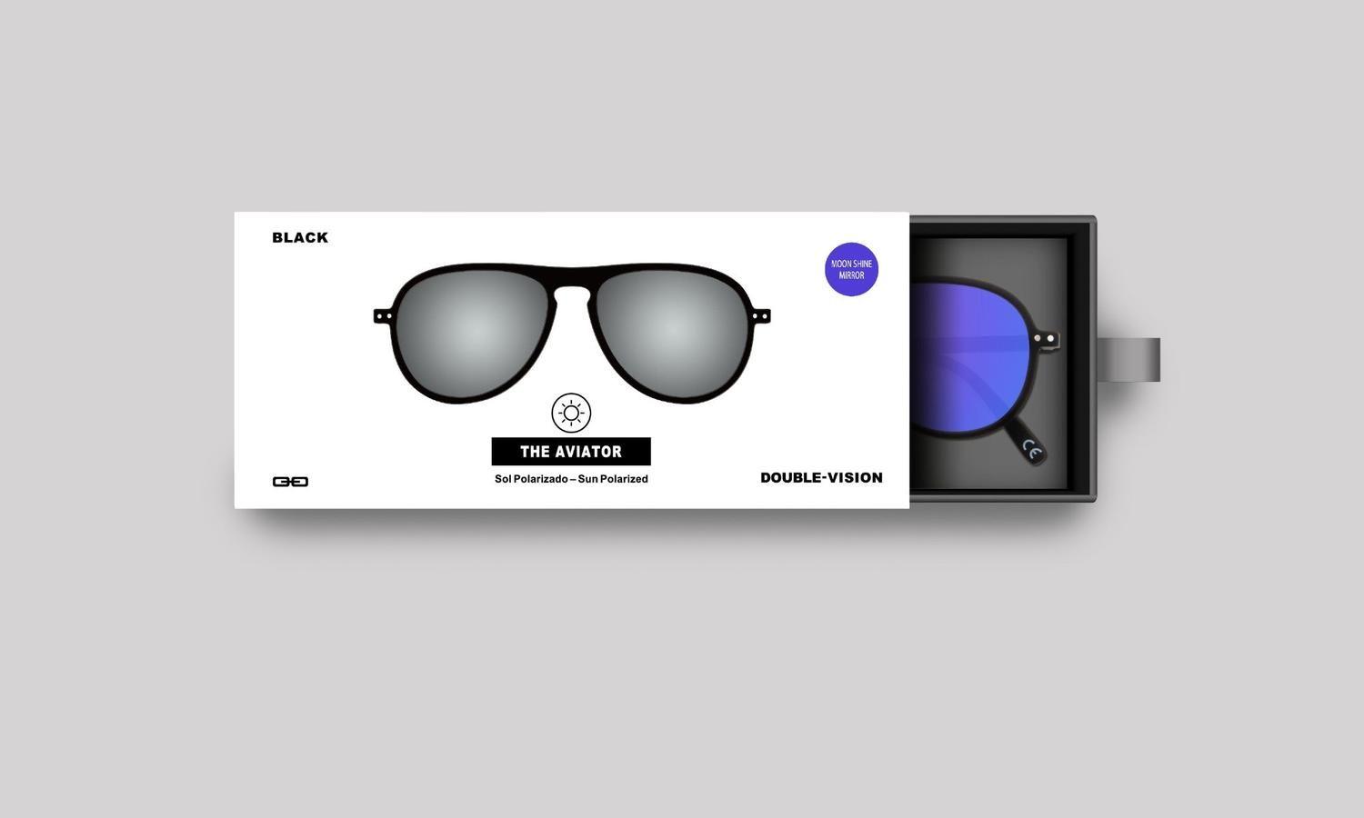 Anteojos de Sol The Aviator | Black/Moonshine Mirror-3