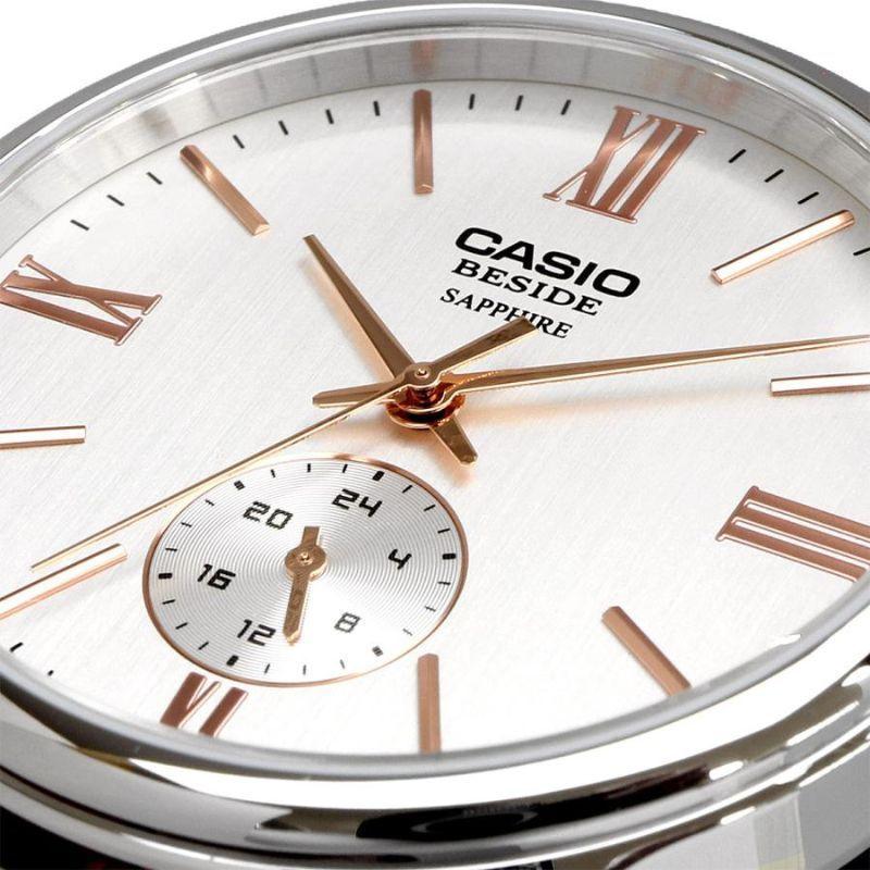 Reloj Casio Hombre Cuero y Cristal Zafiro BMS-100L-5AV-3
