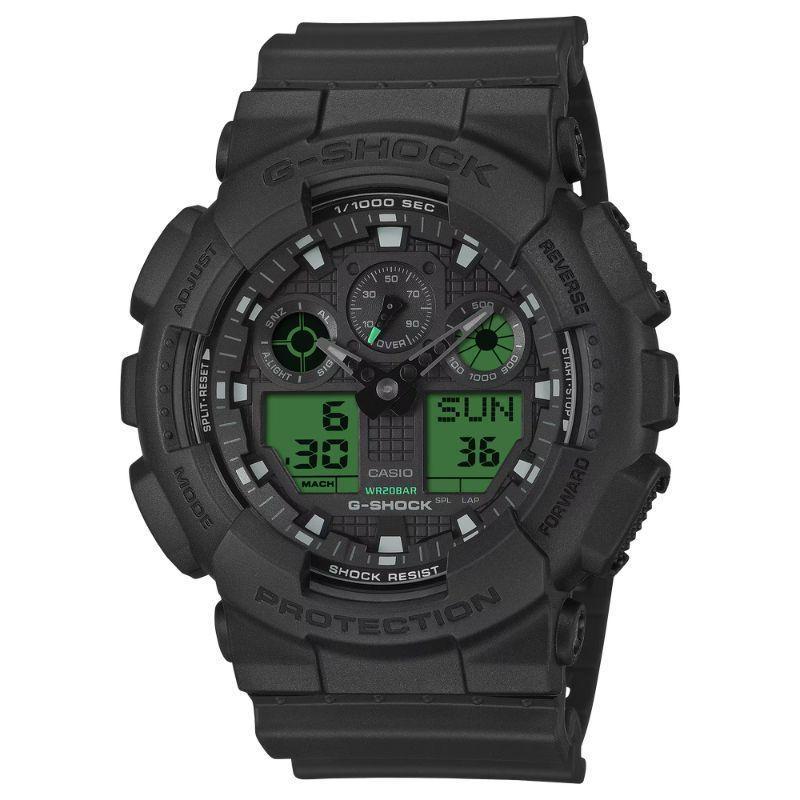 Reloj G SHOCK de Casio GA 100BEG 1A Black and Electro Green-0