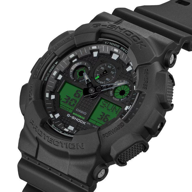 Reloj G SHOCK de Casio GA 100BEG 1A Black and Electro Green-1