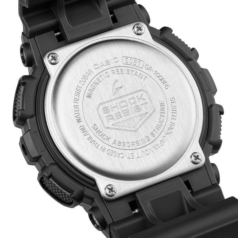 Reloj G SHOCK de Casio GA 100BEG 1A Black and Electro Green-2
