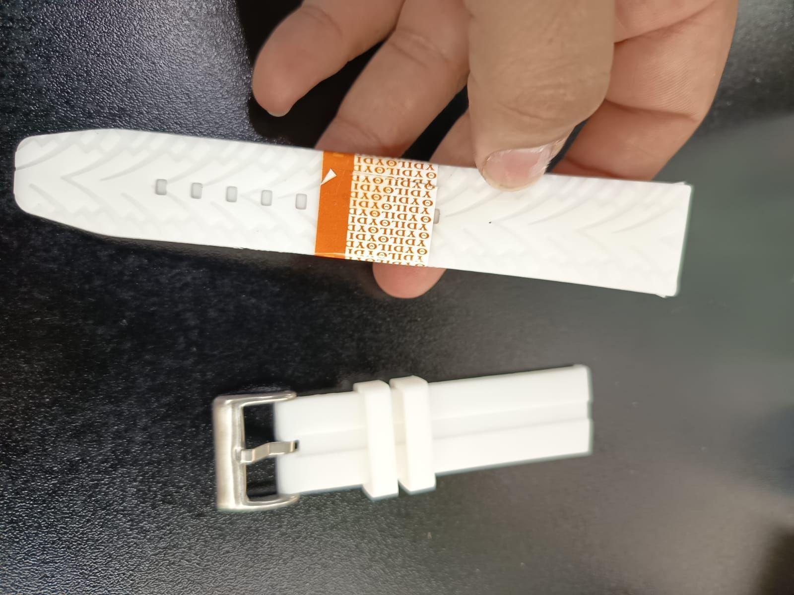 Correa Reloj Silicona Calidad Diloy 24 Mm blanco-2