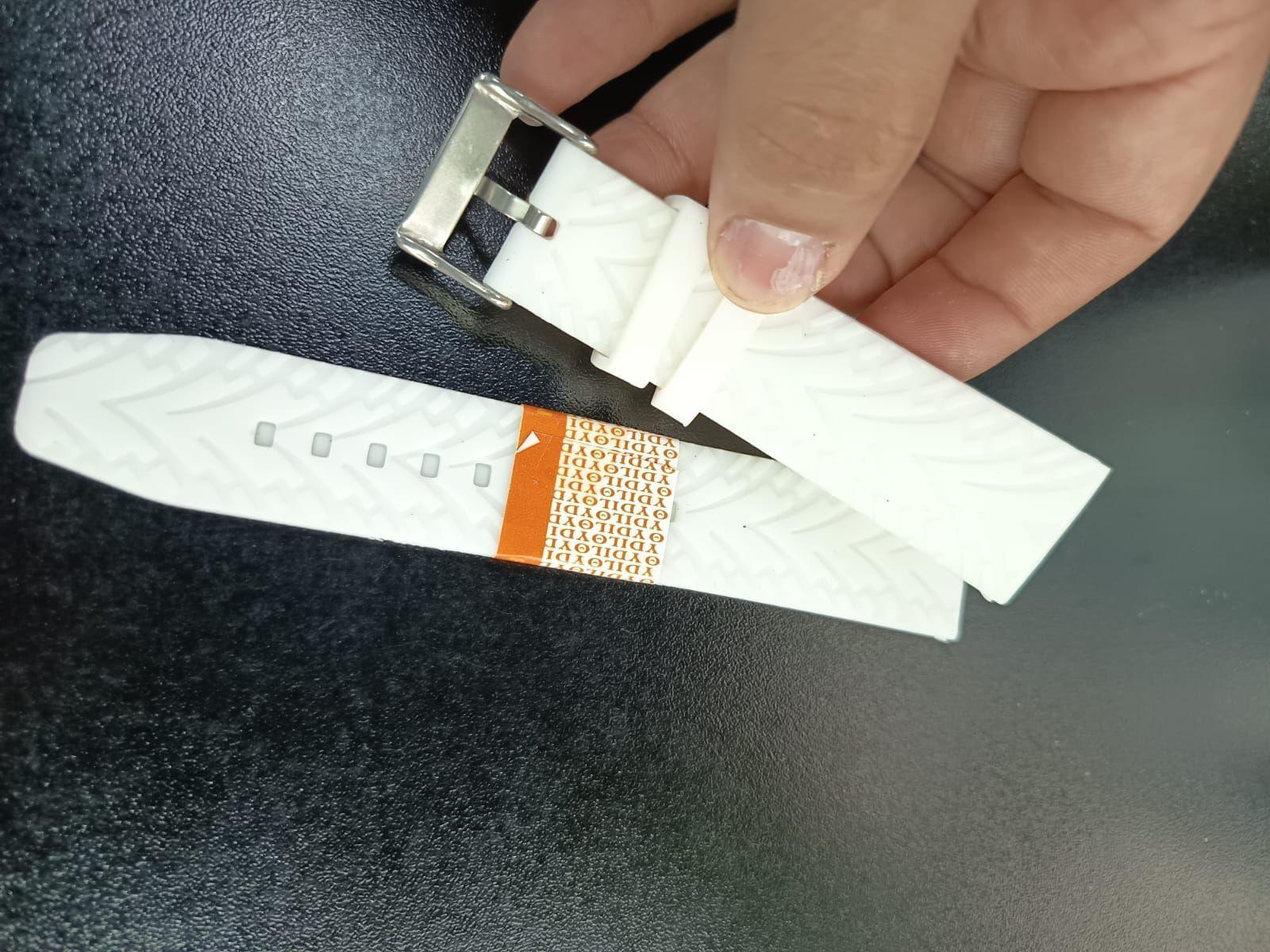 Correa Reloj Silicona Calidad Diloy 24 Mm blanco-4