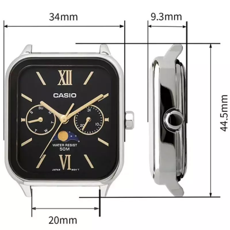 Reloj Casio Análogo MTP-M305D-1A2V Moonphase Correa de Acero-2