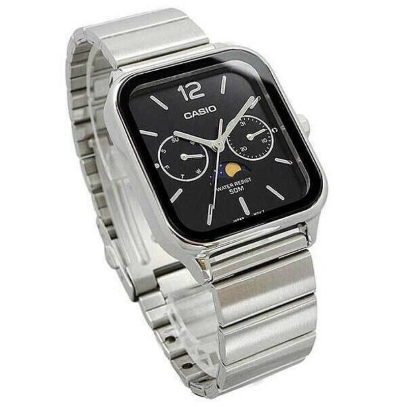 MTP-M305D-1AV Black Dial MoonPhase Stainless Steel Men's Watch-2