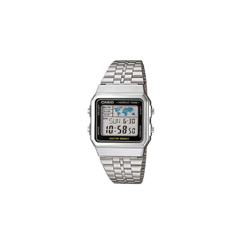 Reloj World Time Casio Vintage A500WA-1DF Plateado-0