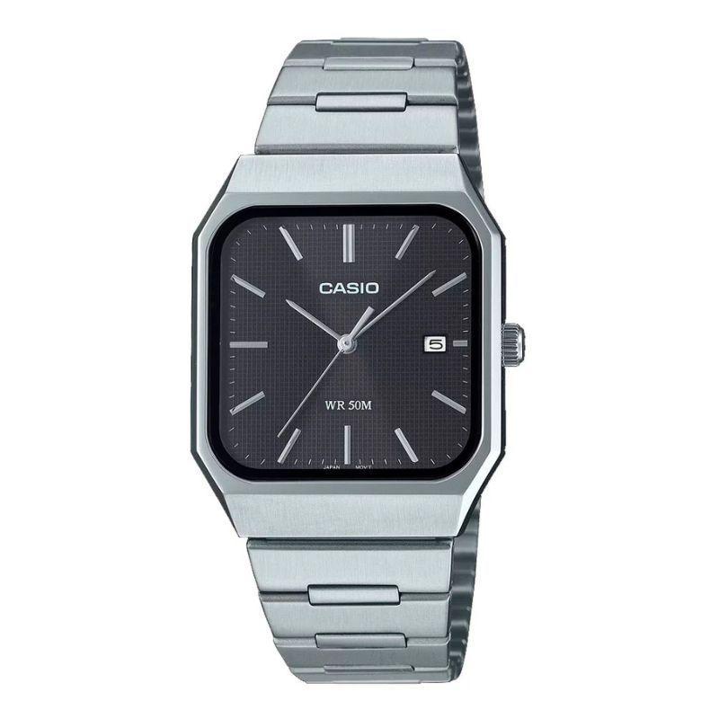Reloj Casio Tank Unisex An logo MTP B185D 1A Full Acero-0