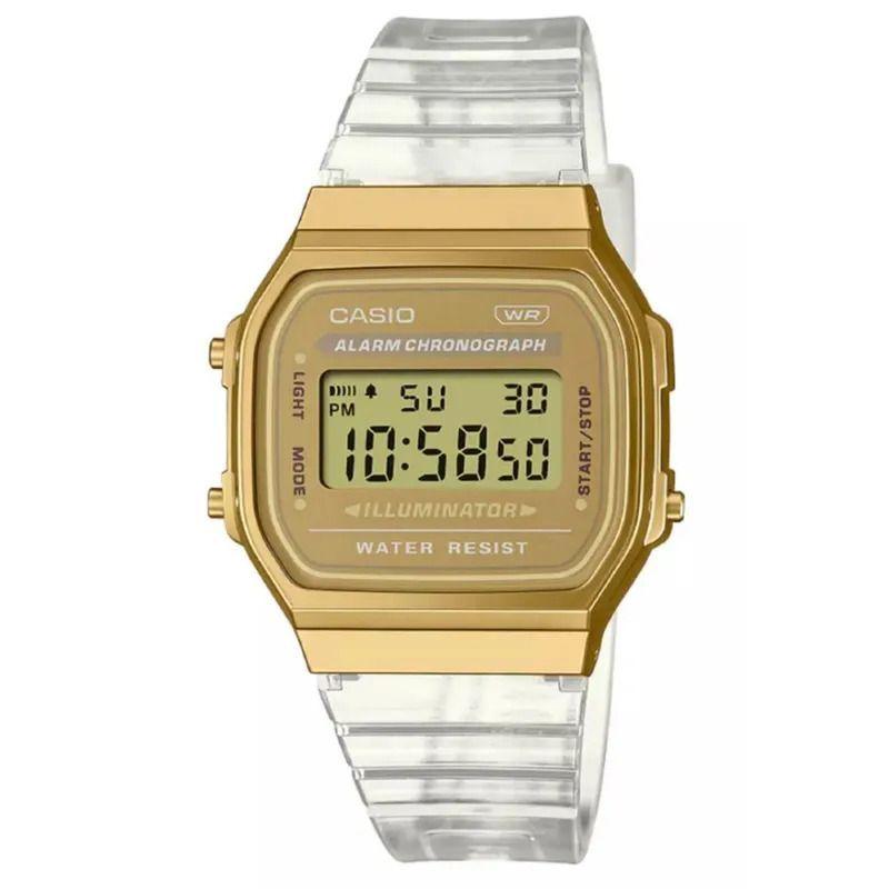 Reloj Casio Vintage Unisex A168XESG-9ADF Transparente Dorado-0