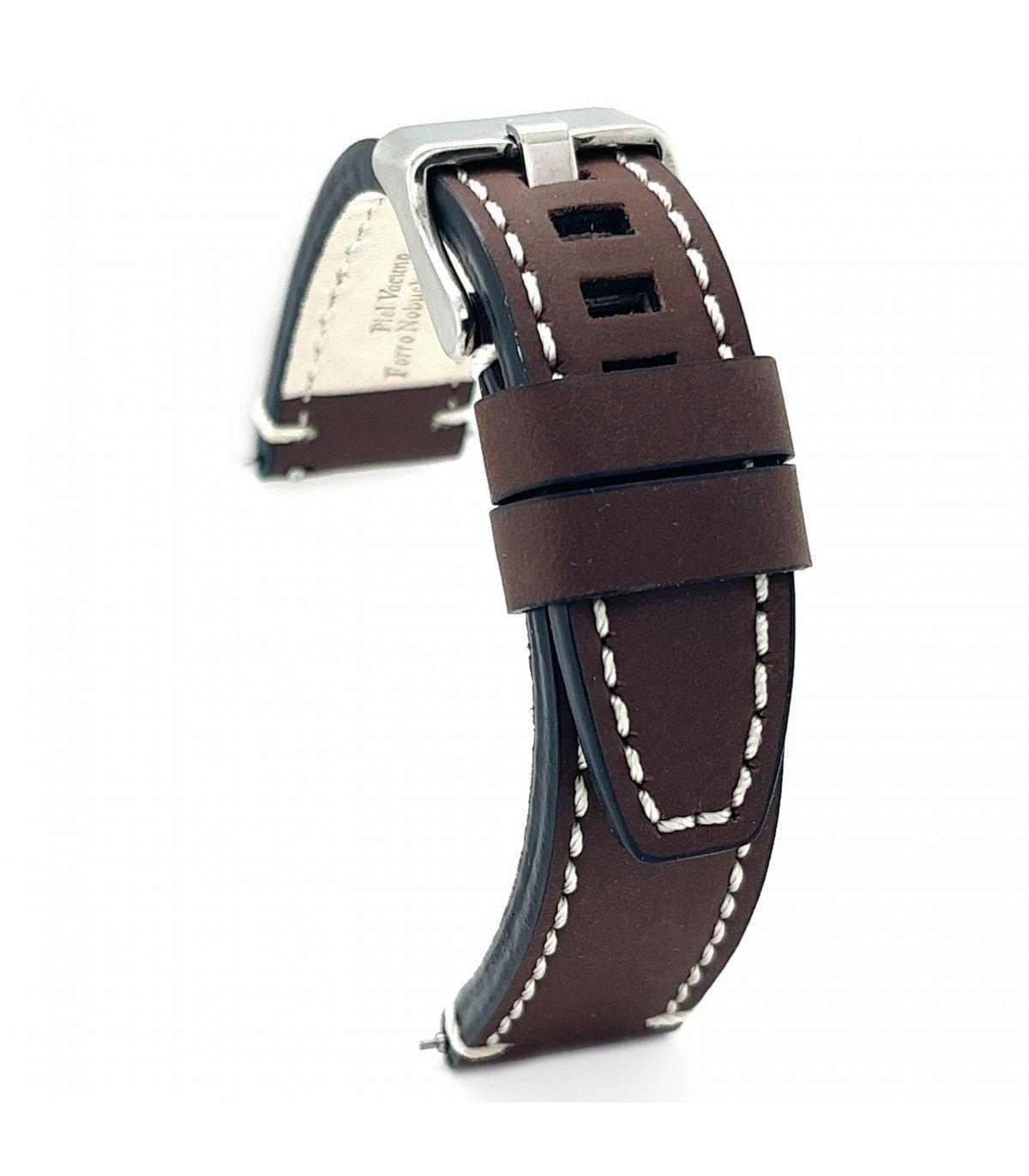 Correa Reloj Artesanal Cuero Diloy 24 Mm--1