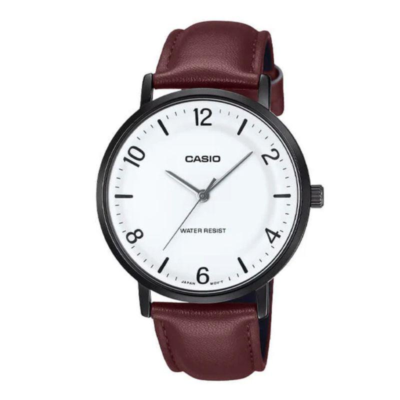 Reloj Casio Análogo MTP-VT03BL-7B Dial Cóncavo Blanco-0
