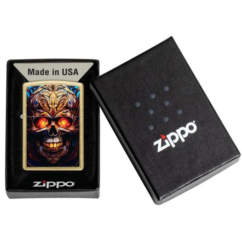 ENCENDEDOR ZIPPO Stained Glass Skull Design ZP46715-3