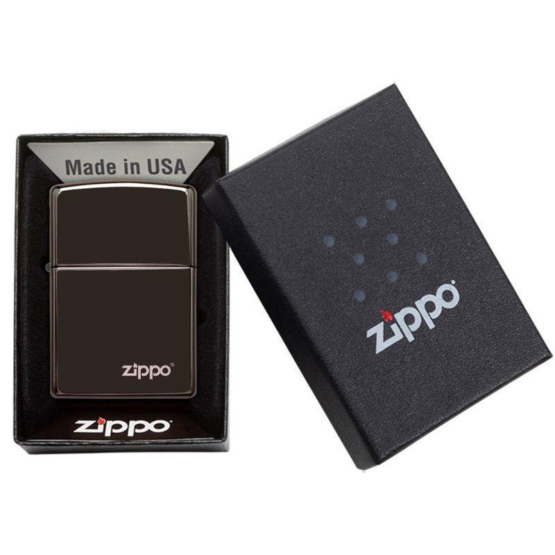 Classic High Polish Black Zippo Logo ZIPPO ZP24756ZL-3