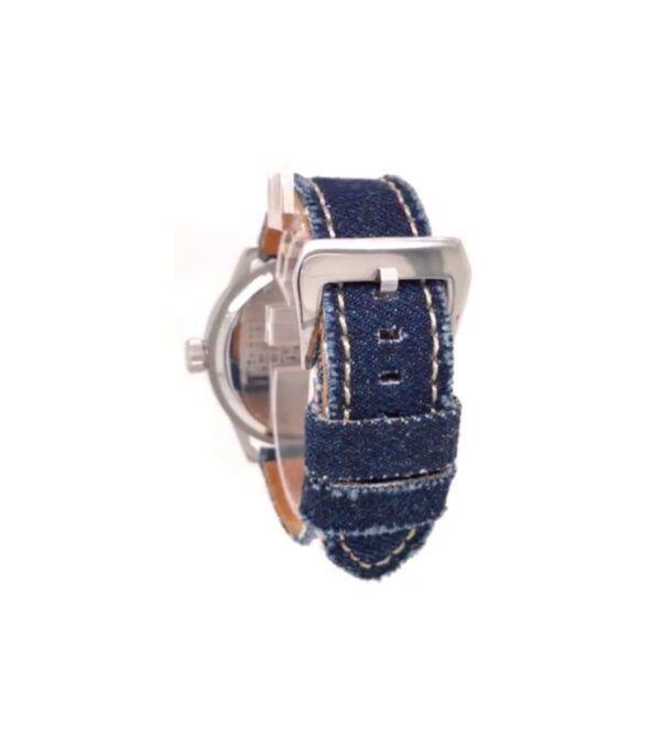 Correa De Reloj Diloy Tela Vaquera Y Cuero 24 Mm{-0