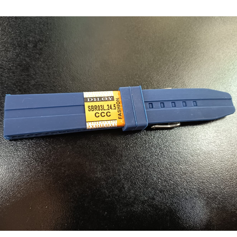 Correa Reloj Silicona Calidad Diloy 24 Mm azul marino-2