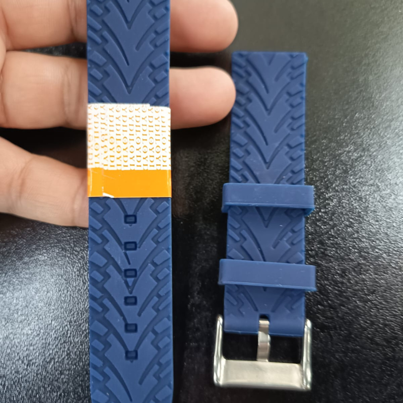 Correa Reloj Silicona Calidad Diloy 24 Mm azul marino-4