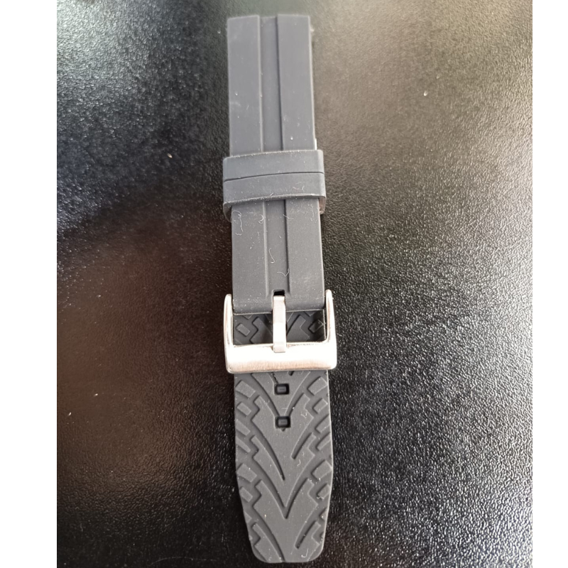 Correa Reloj Silicona Calidad Diloy 24 Mm negro-4