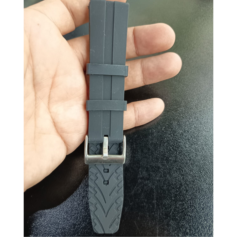 Correa Reloj Silicona Calidad Diloy 24 Mm negro-5