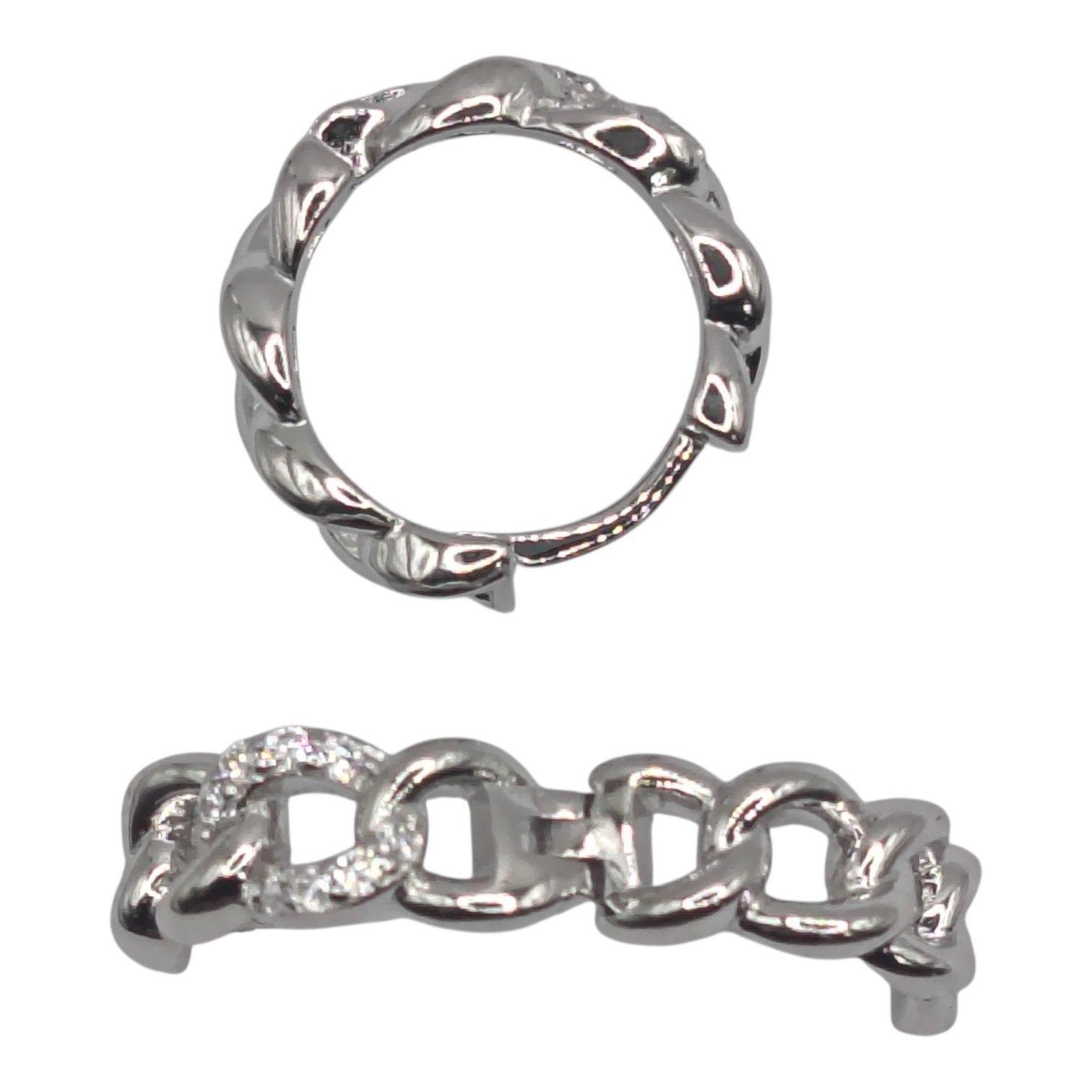 Aros de plata  Rodio Argolla Eslabon 8124FESWSH1-2
