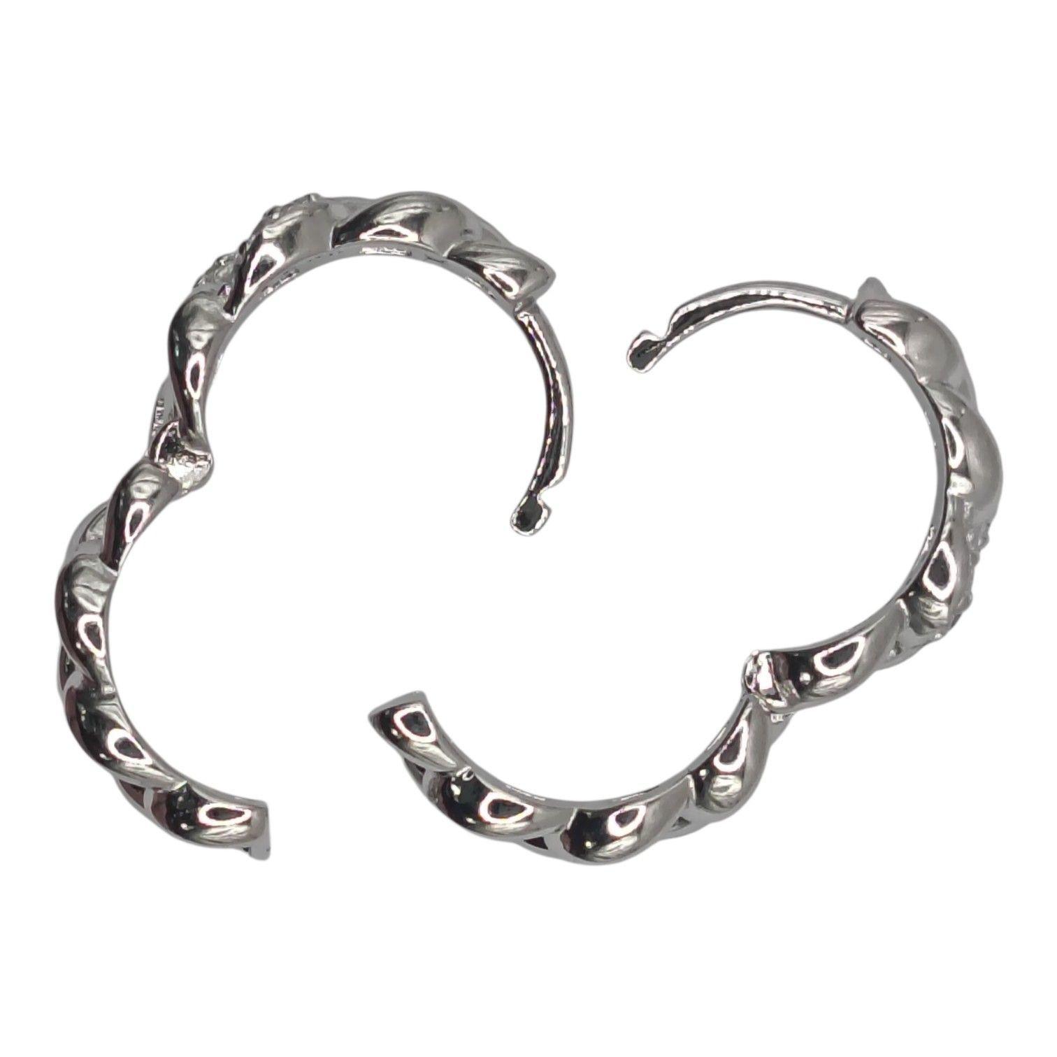 Aros de plata  Rodio Argolla Eslabon 8124FESWSH1-3