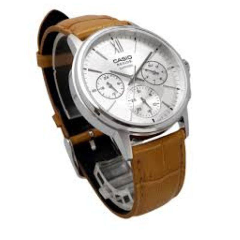 Reloj Casio Hombre Cuero y Cristal Zafiro BMS-300L-5A-1