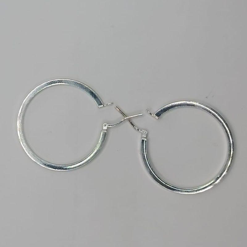 Aro Argolla de plata Lisa Cuadrada 0.2x3cm-3