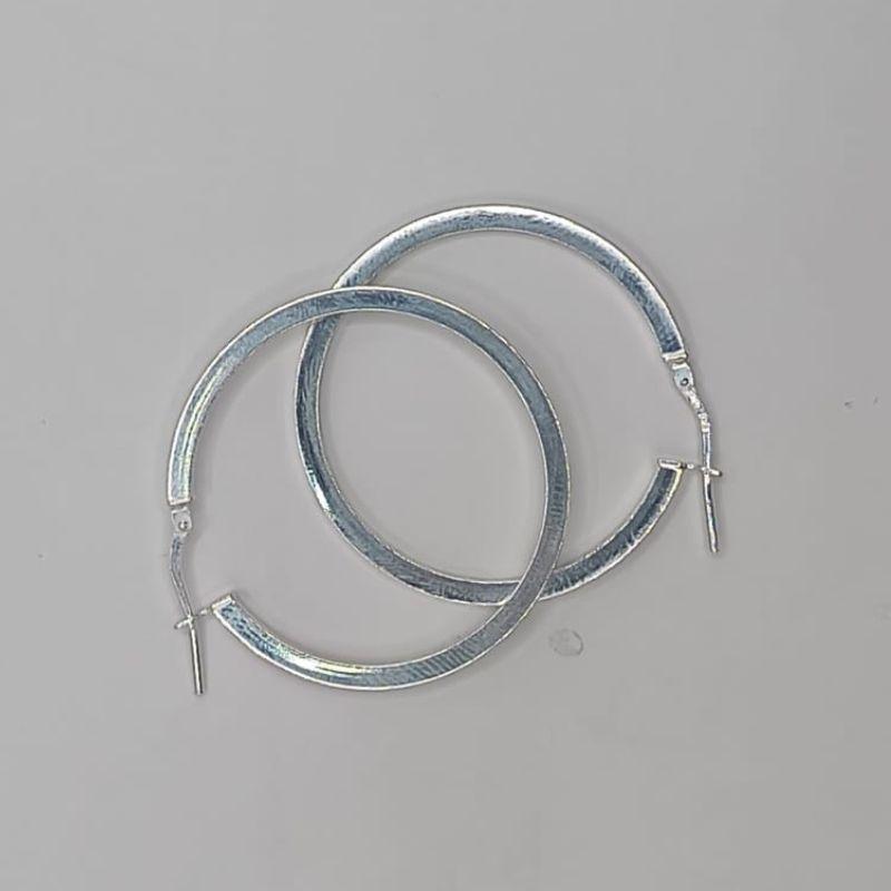 Aro Argolla de plata Lisa Cuadrada 0.2x3cm-4