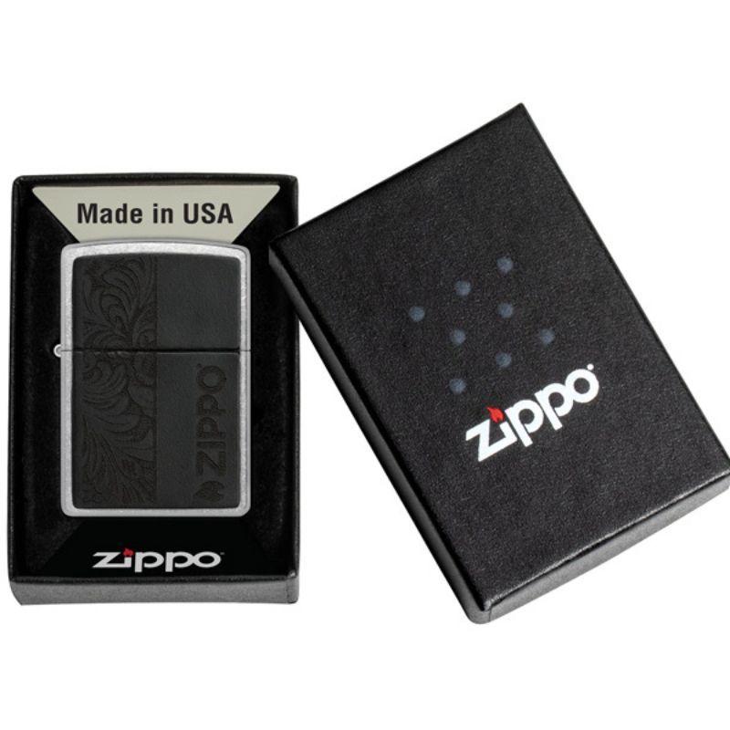 ENCENDEDOR ZIPPO Black Leather Emblem – Zippo Design ZP46919-3