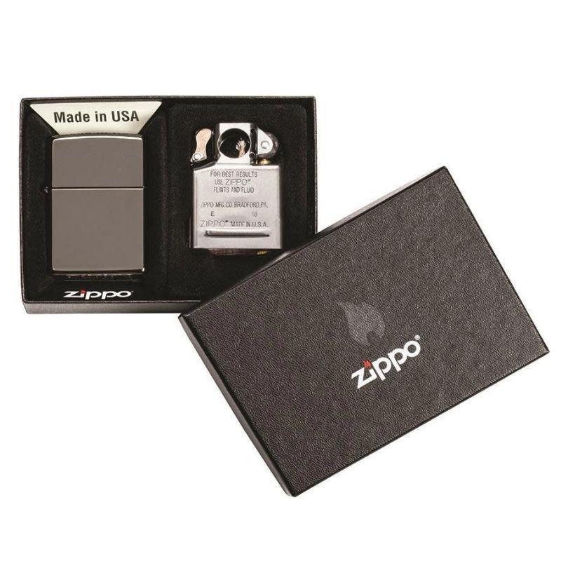 Encendedor Zippo Black Ice & Pipe Insert Plateado ZP29789-0