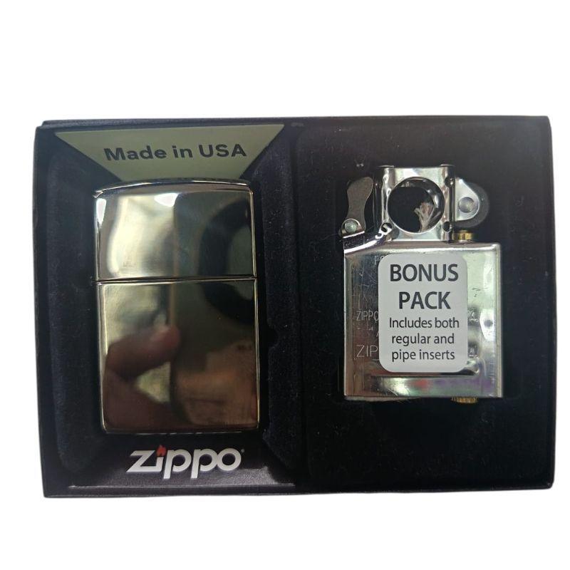 Encendedor Zippo Black Ice & Pipe Insert Plateado ZP29789-1