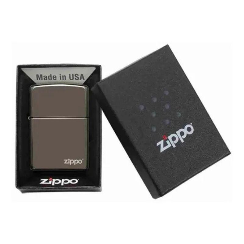 Encendedor Zippo Black Ice Logo Plateado Zp150zl-2