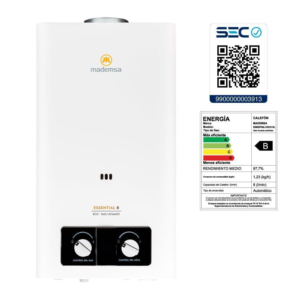 Calefont Gas Licuado 8 Litros Tiro Natural Essential 8 Eco-7