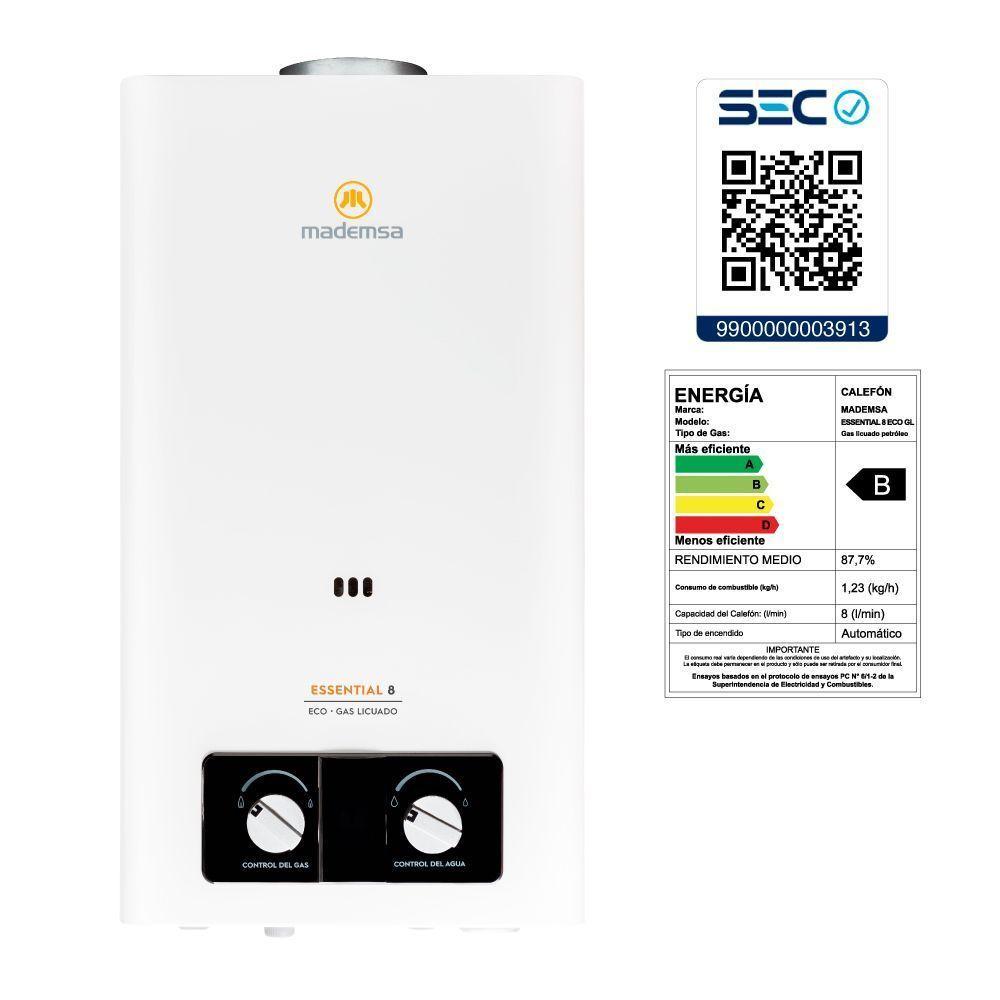Calefont Gas Licuado 8 Litros Tiro Natural Essential 8 Eco-7