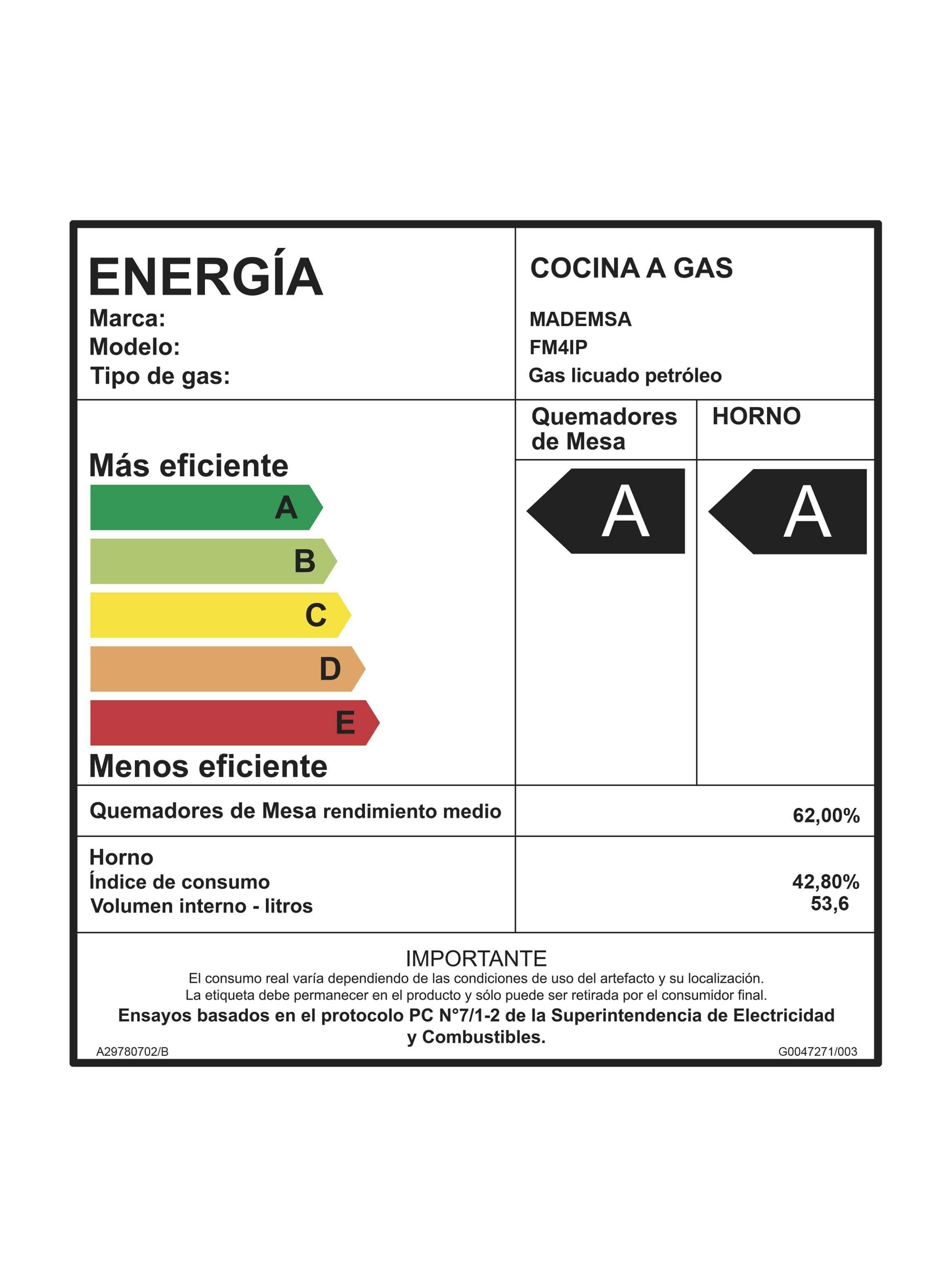 Cocina a Gas 4 Platos Mademsa LimpiaFácil FM4IP Negra-7