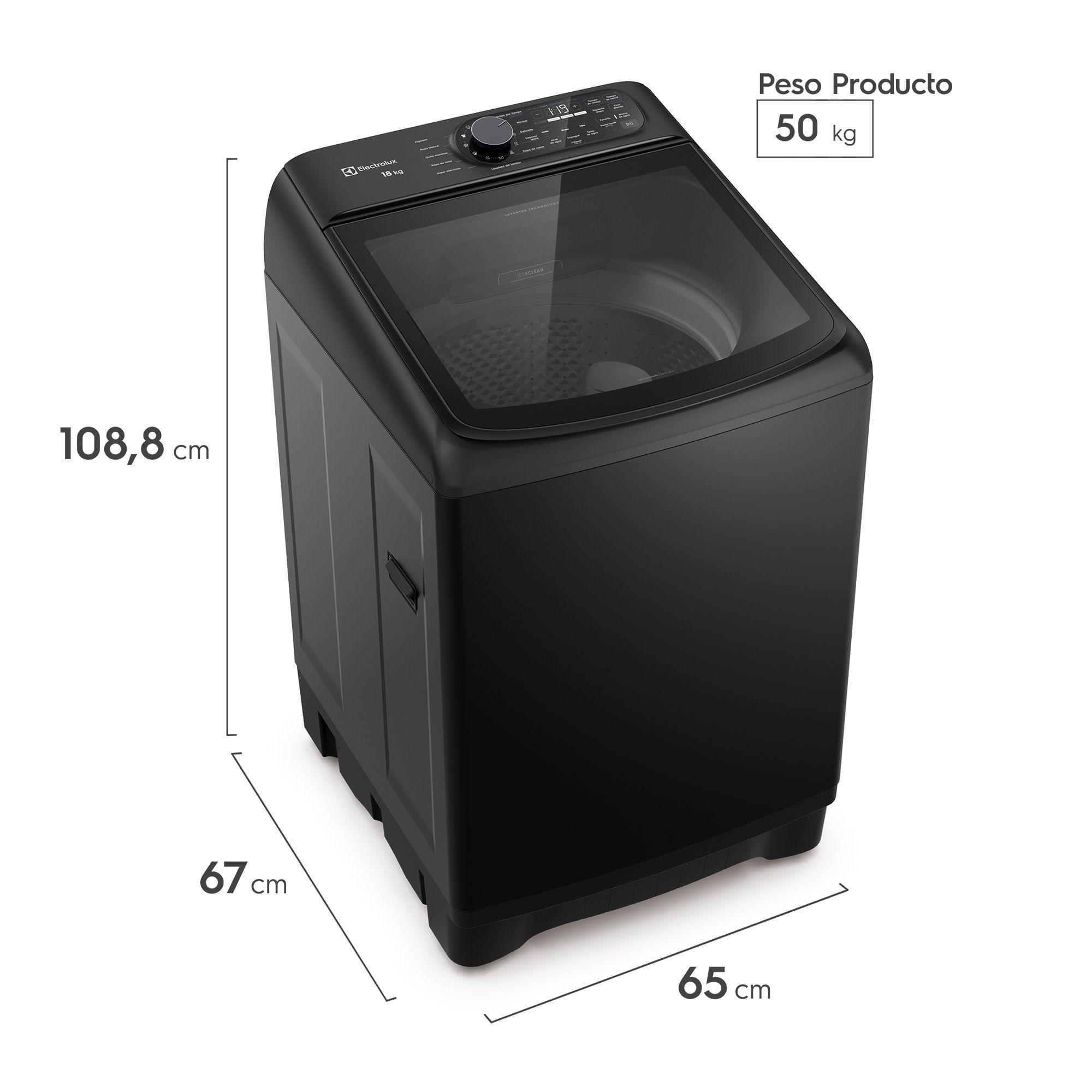 Lavadora Automática 18kg Carga Superior Inverter EMTL18IB Negra-1