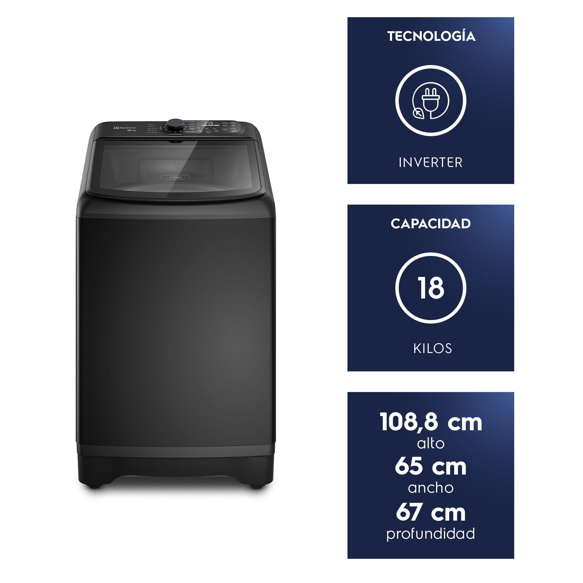 Lavadora Automática 18kg Carga Superior Inverter EMTL18IB Negra-2