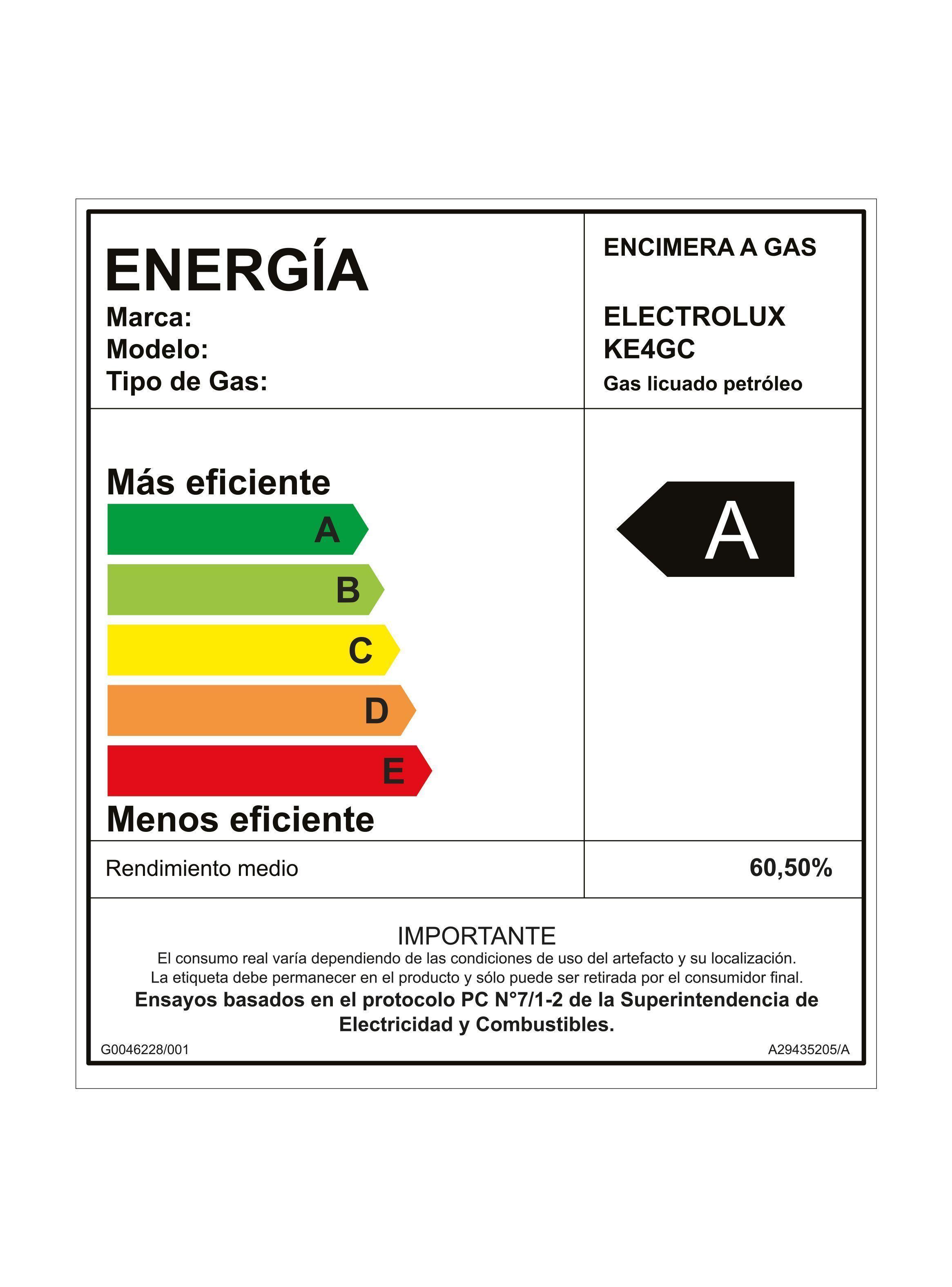 Encimera a Gas 4 Platos Experience Triple Llama KE4GC-7