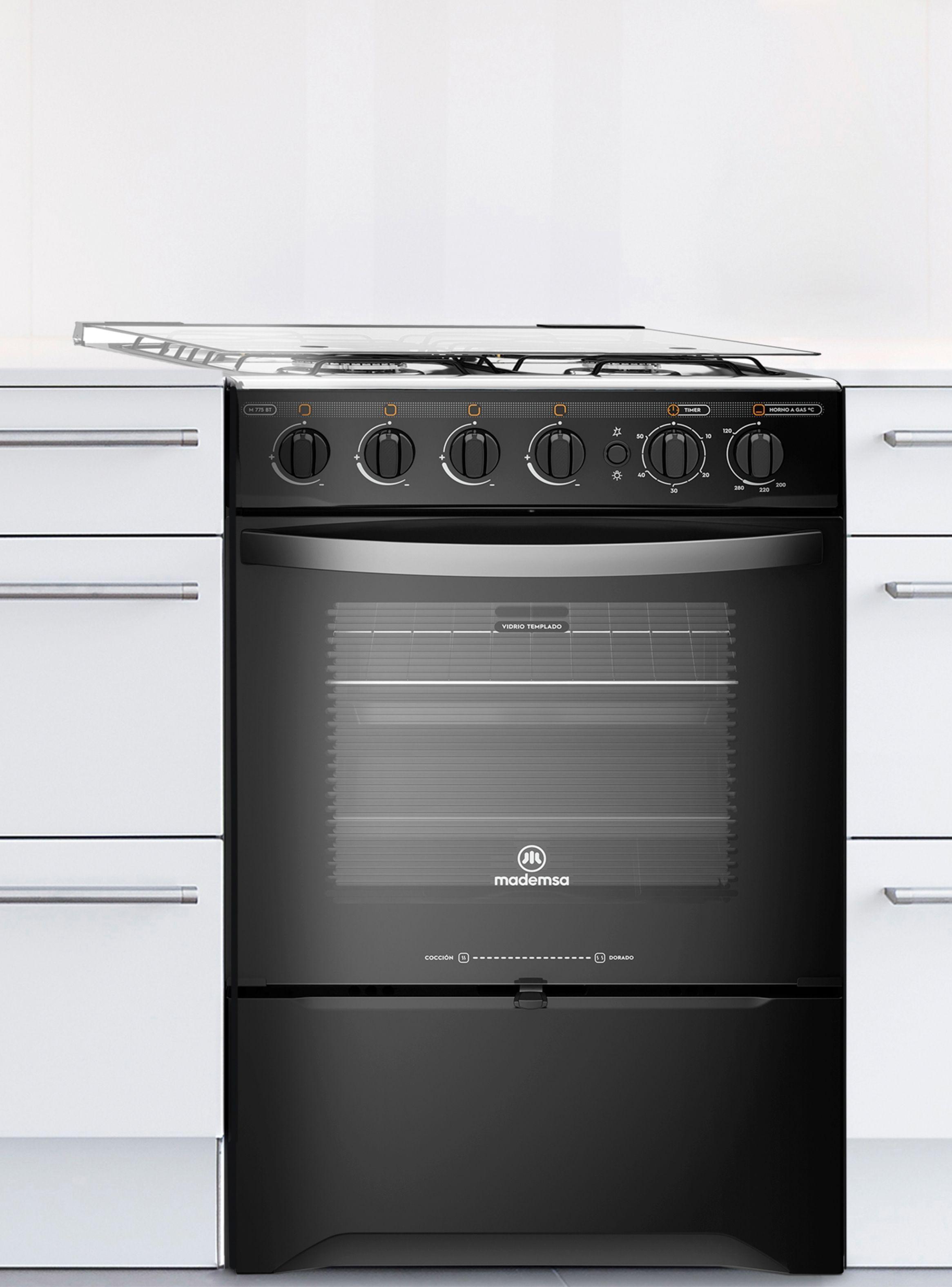 Cocina a Gas 4 Platos LimpiaFácil y Timer M 775 BT Negra-2