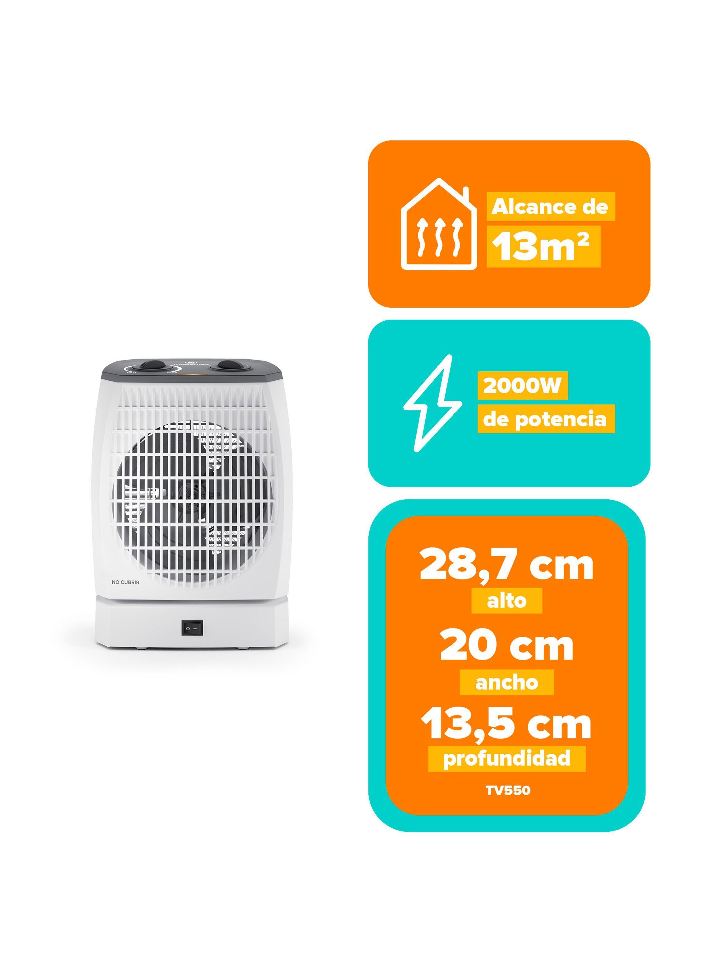 Termoventilador Mademsa 2000W 2 Velocidades Termostato TV550-2