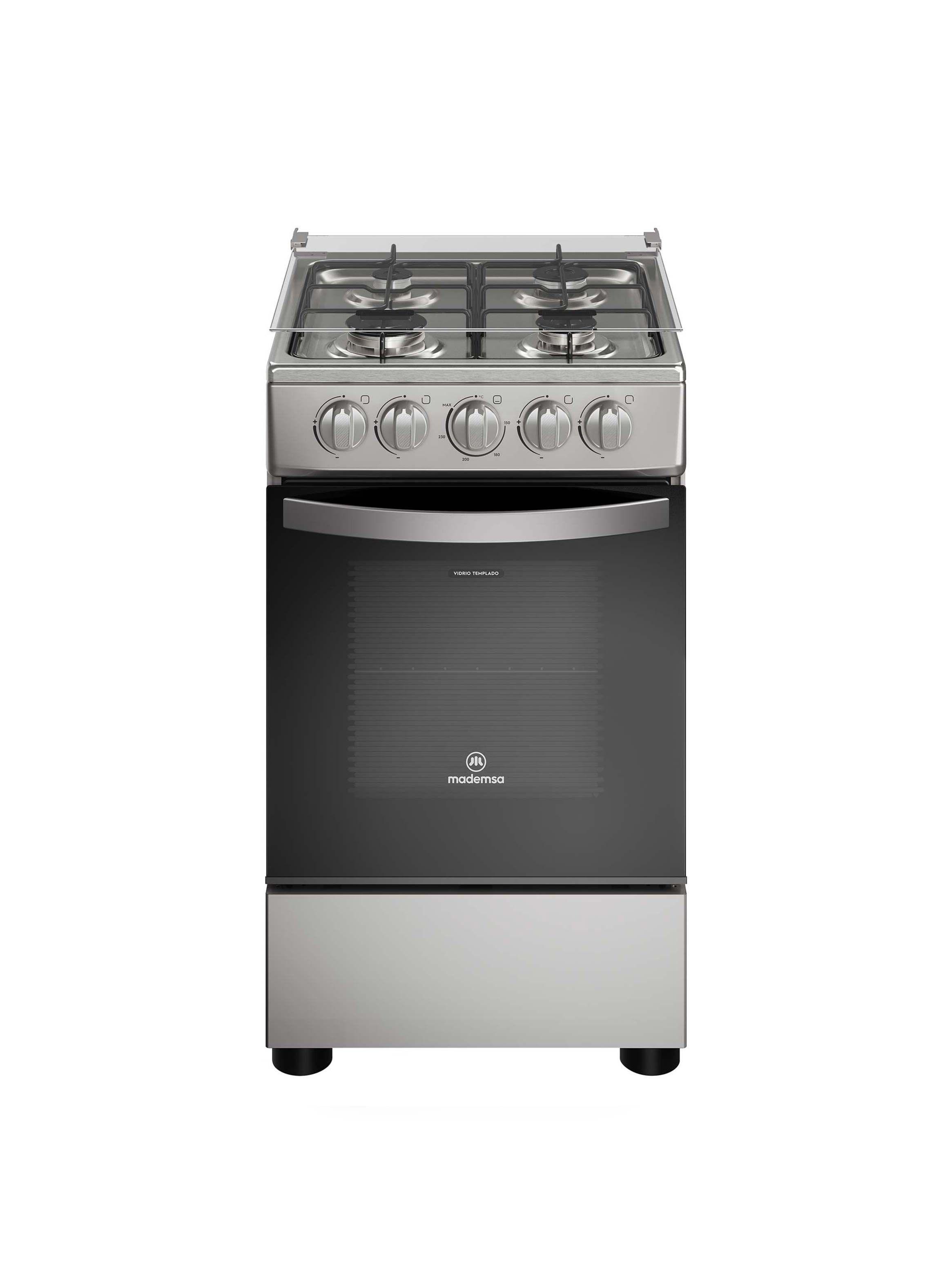 Cocina a Gas 4 Platos LimpiaFácil y Parrillas Alambrón FM4LS-0