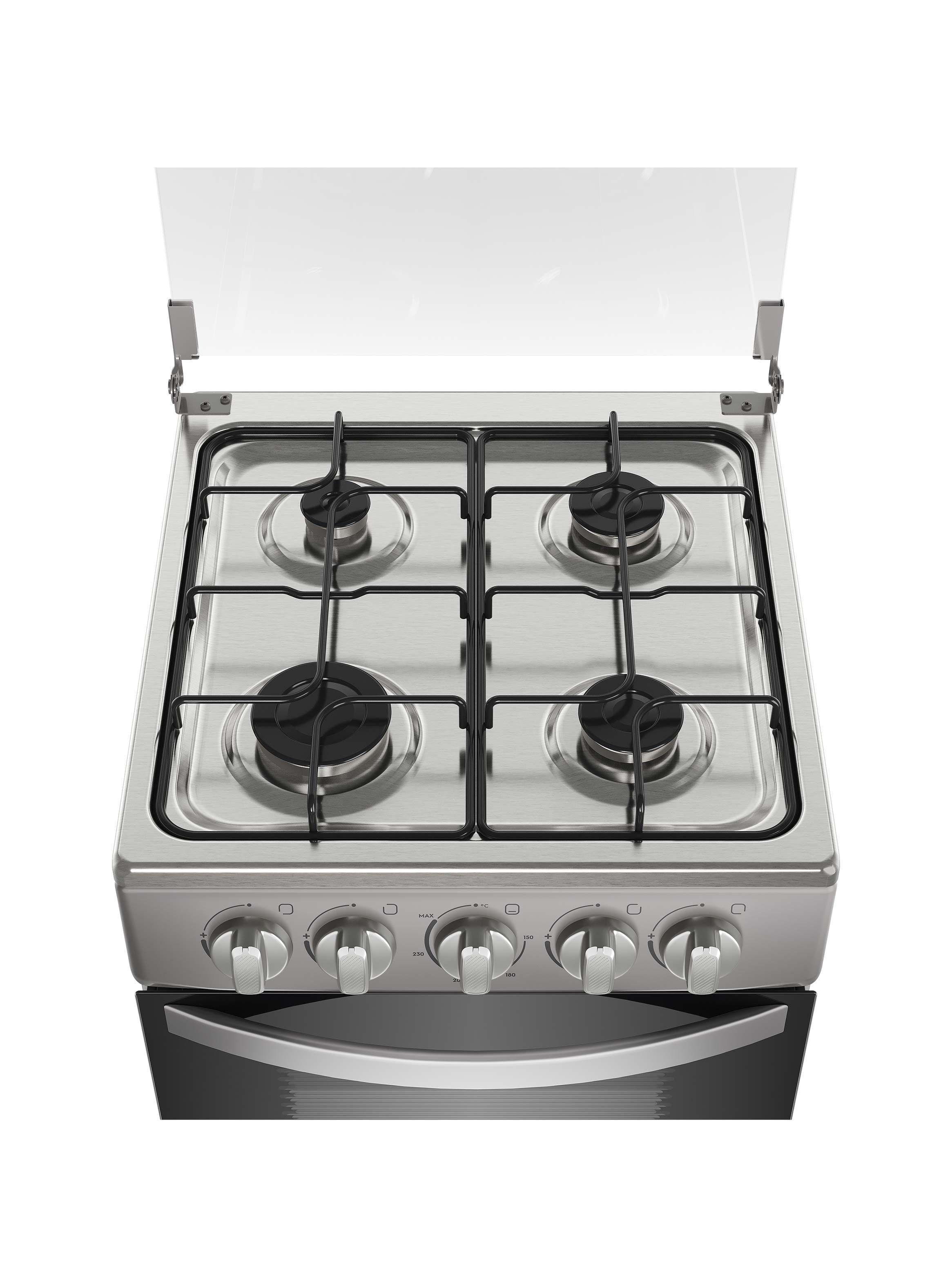 Cocina a Gas 4 Platos LimpiaFácil y Parrillas Alambrón FM4LS-5