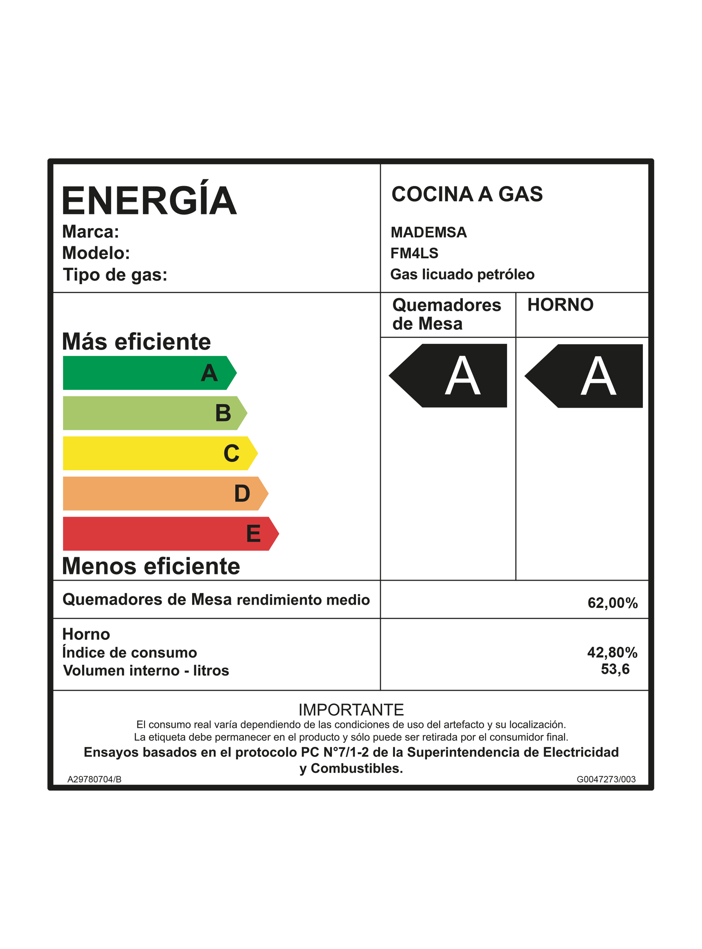 Cocina a Gas 4 Platos LimpiaFácil y Parrillas Alambrón FM4LS-7