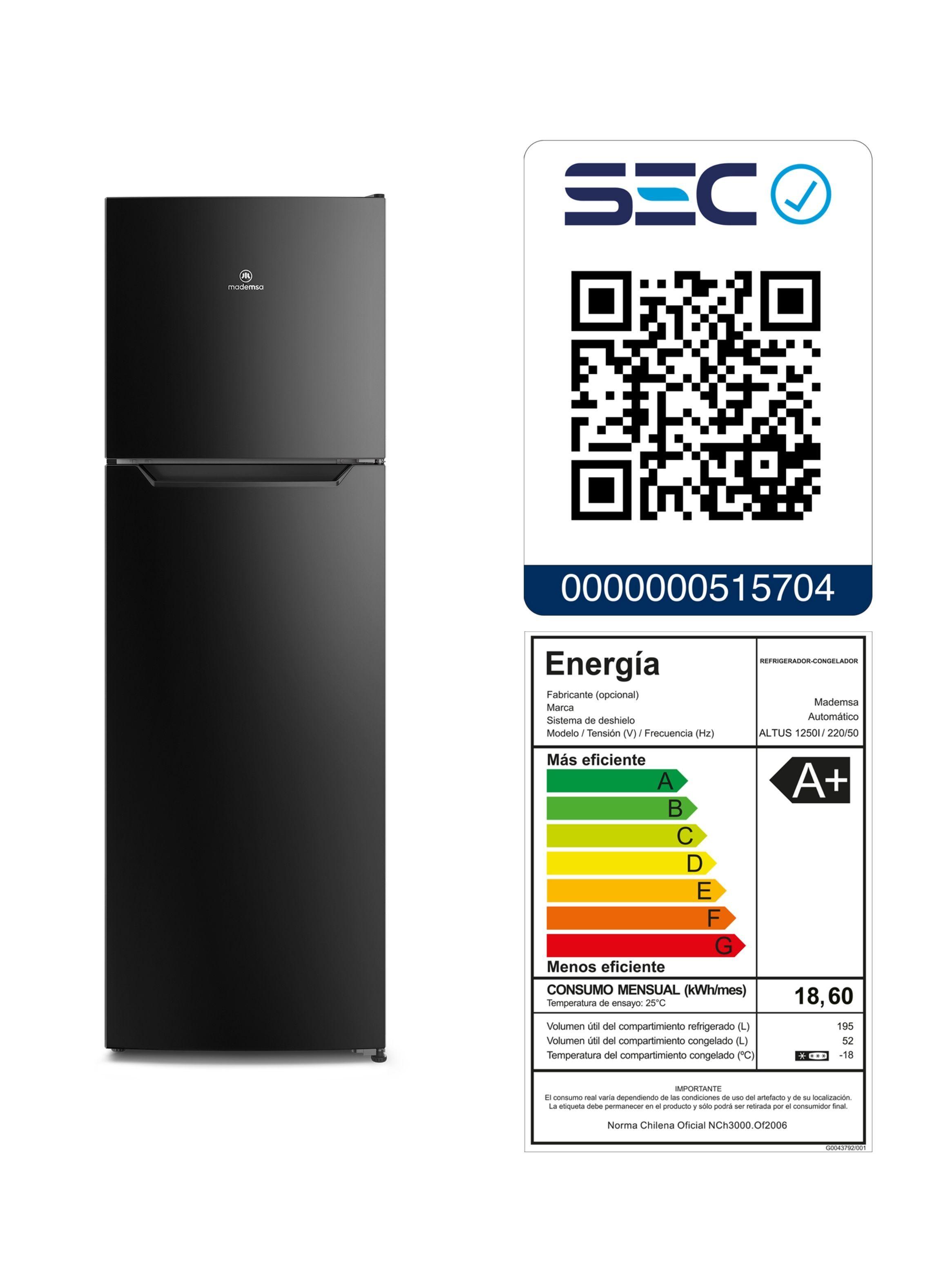 Refrigerador 247L No Frost Top Freezer Inverter Altus 1250 B-7