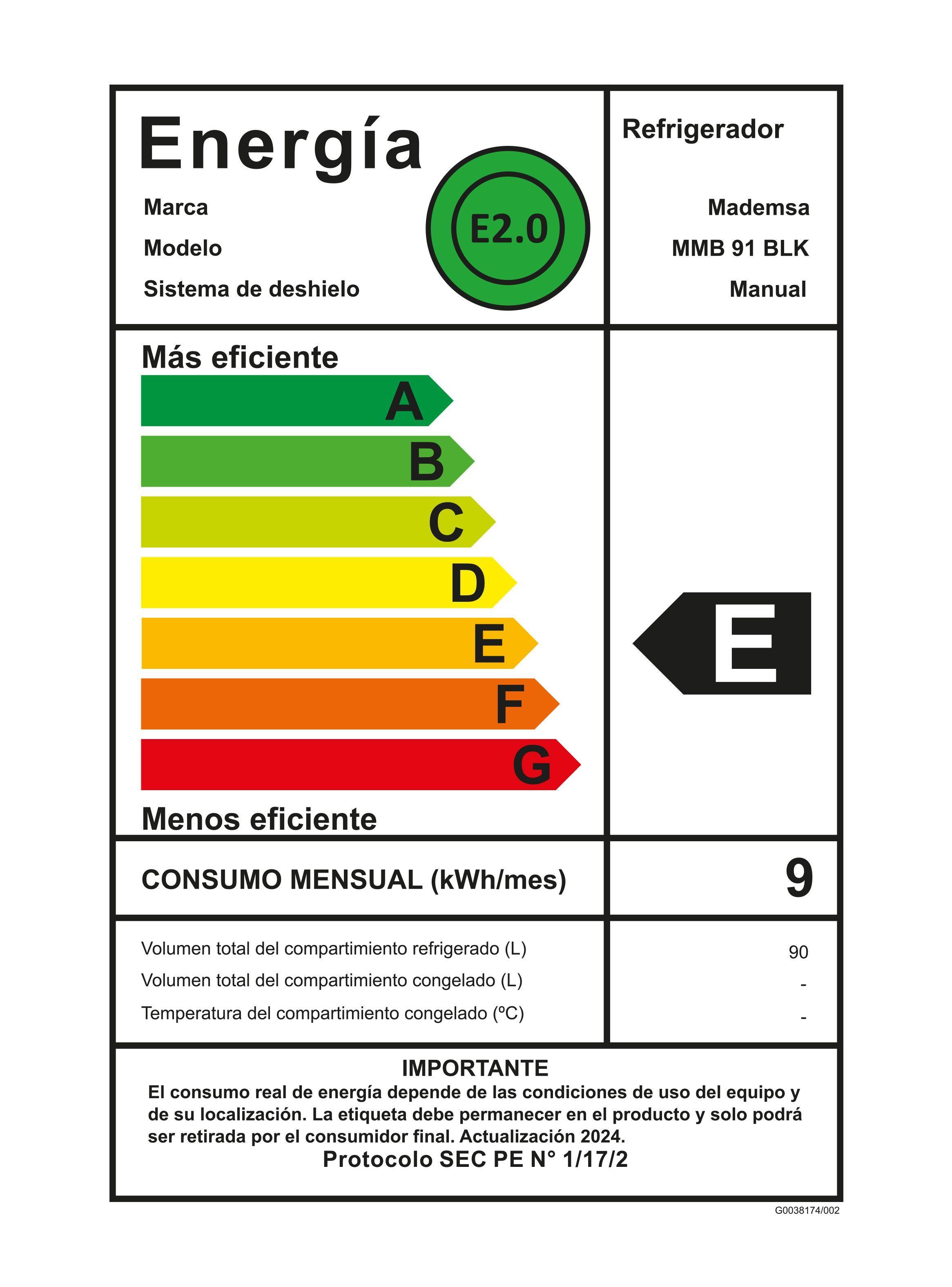 Frigobar Mademsa 90L Frío Directo con Llave y Luz LED MMB91-6