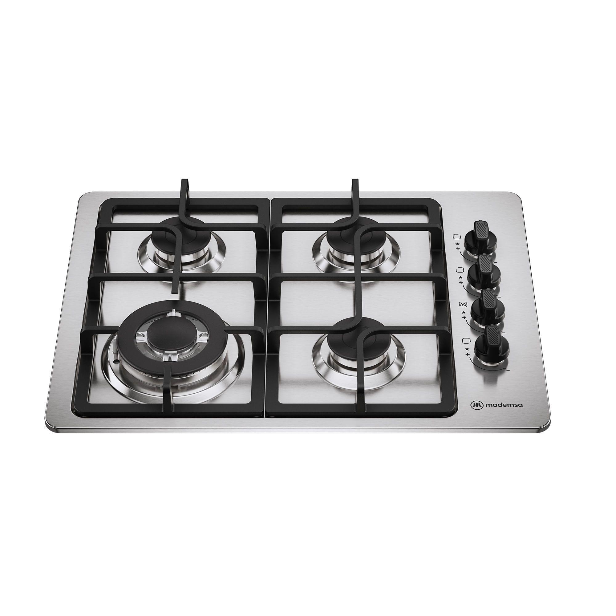 Encimera a Gas 4 Platos Triple Llama y Parrilla Hierro Fundido KM4TX-0