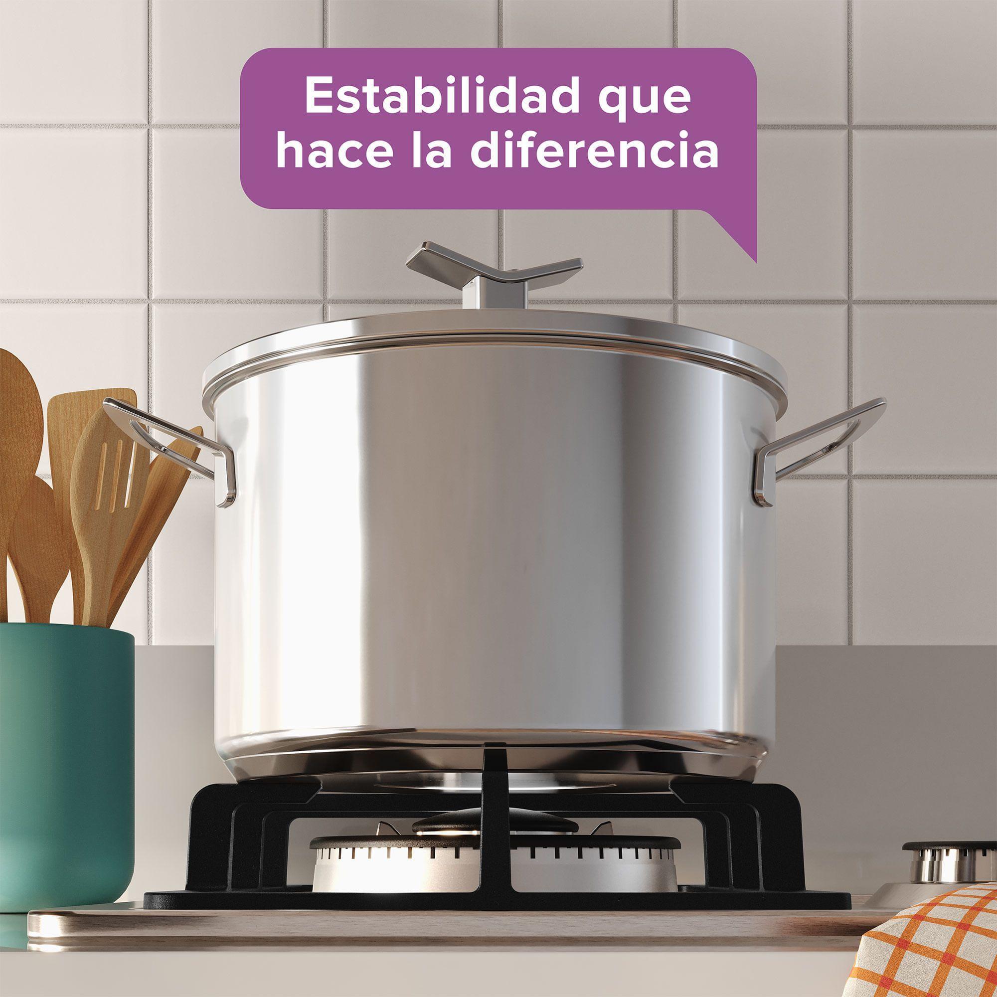 Encimera a Gas 4 Platos Triple Llama y Parrilla Hierro Fundido KM4TX-6