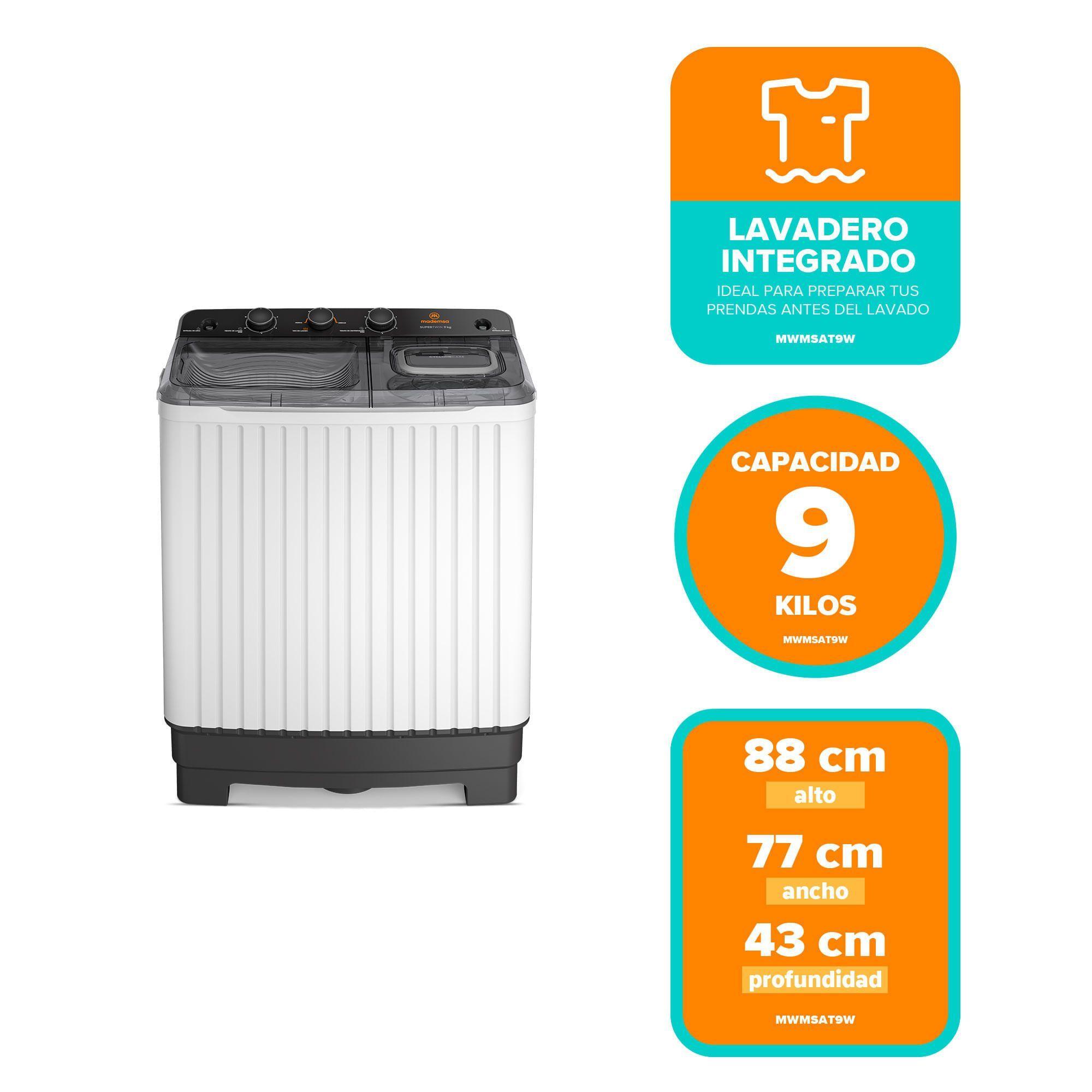 Lavadora Semi Automática Mademsa 9kg Carga Superior MWMSAT9W-2