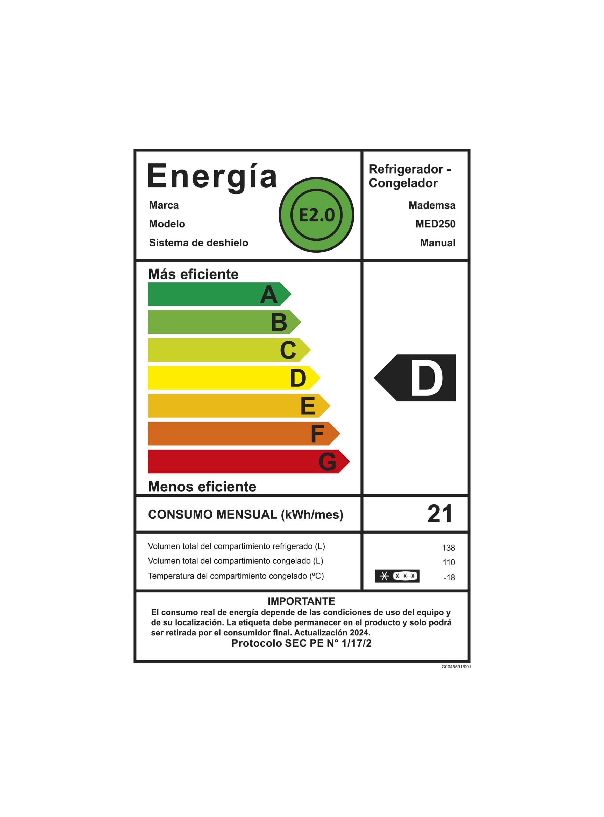 Refrigerador 248L Frío Directo Bottom Freezer MED250 Silver-7